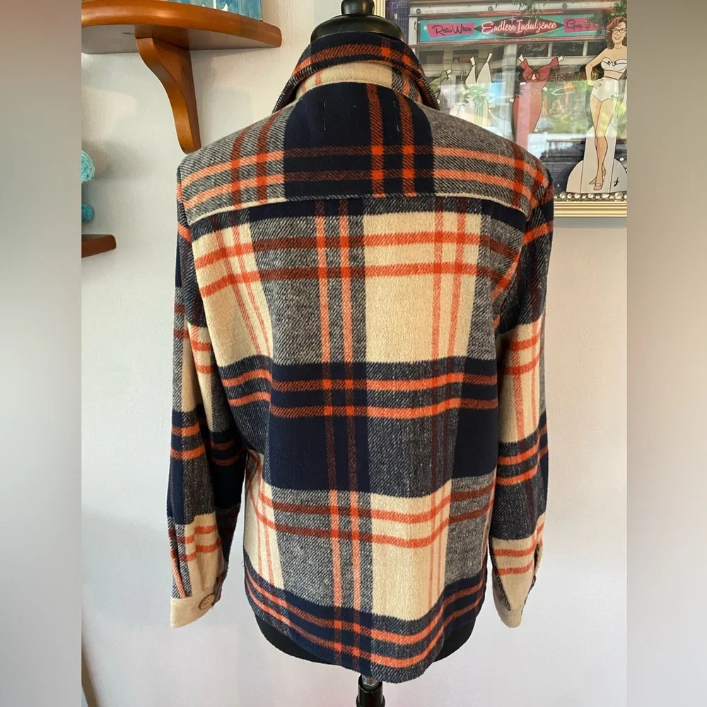 😃 SOLD 😃 Astro Bettie / Starstruck Clothing 1940s Button Down Plaid Jacket - Picture 4 of 10